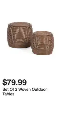 TJ Maxx Set Of 2 Woven Outdoor Tables offer