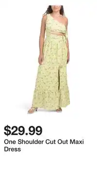 TJ Maxx One Shoulder Cut Out Maxi Dress offer