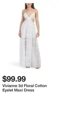 TJ Maxx Vivianne 3d Floral Cotton Eyelet Maxi Dress offer