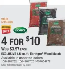 The Home Depot Exclusive earthgro wood mulch offer