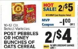 Food Lion Post pebbles or honey bunches of oats cereal offer