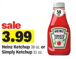 Meijer Heinz Ketchup 38 oz. or Simply Ketchup 31 oz offer
