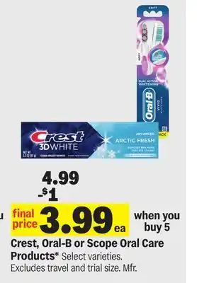 Meijer Crest, Oral-B or Scope Oral Care Products offer