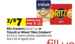 Meijer Ritz Crackers 8.8-13.7 oz. or Triscuit or Wheat Thins Crackers 6.5-8.5 oz offer