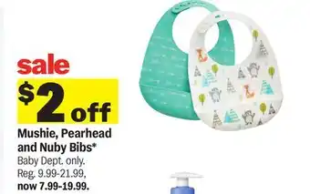 Meijer Mushie, Pearhead and Nuby Bibs offer