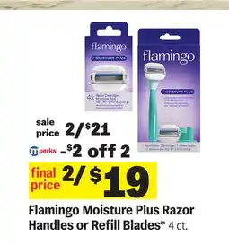 Meijer Flamingo Moisture Plus Razor Handles or Refill Blades offer