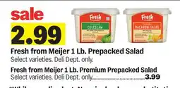 Meijer Fresh from Meijer 1 Lb. Prepacked Salad offer