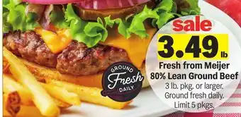 Meijer Fresh from Meijer 80% Lean Ground Beef offer