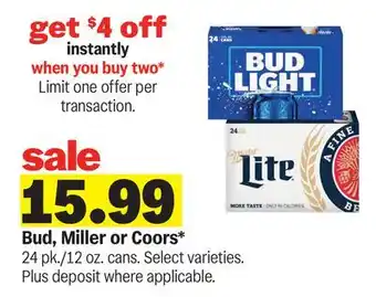 Meijer Bud, Miller or Coors offer