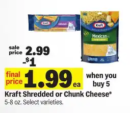 Meijer Kraft Shredded or Chunk Cheese offer