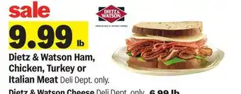 Meijer Dietz & Watson Ham, Chicken, Turkey or Italian Meat offer