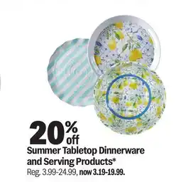 Meijer Summer Tabletop Dinnerware and Serving Products offer