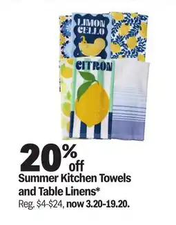 Meijer Summer Kitchen Towels and Table Linens offer
