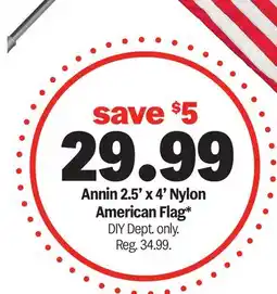 Meijer Annin 2.5' x 4' Nylon American Flag offer