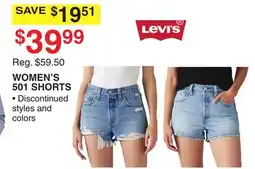 Dunham's Sports LEVI'S WOMEN'S 501 SHORTS offer