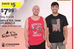 Dunham's Sports MEN'S TEE, TANK OR MUSCLE offer