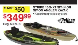 Dunham's Sports PELICAN STRIKE SIT-IN OR SIT-ON ANGLER KAYAK offer