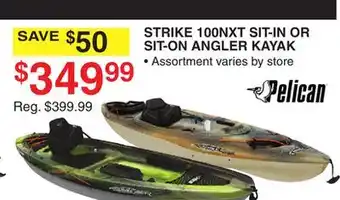 Dunham's Sports PELICAN STRIKE SIT-IN OR SIT-ON ANGLER KAYAK offer