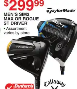 Dunham's Sports MEN'S SIM2 MAX OR ROGUE ST DRIVER offer
