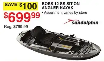 Dunham's Sports SUNDOLPHIN BOSS 12 SS SIT-ON ANGLER KAYAK offer