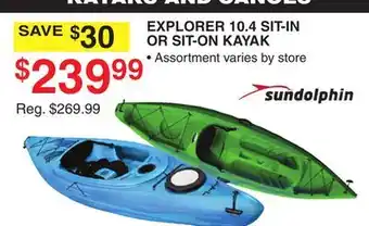 Dunham's Sports EXPLORER 10.4 SIT-IN OR SIT-ON KAYAK offer