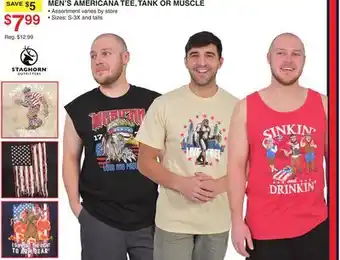 Dunham's Sports MEN'S AMERICANA TEE, TANK OR MUSCLE offer