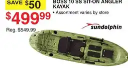 Dunham's Sports SUNDOLPHIN BOSS 10 SS SIT-ON ANGLER KAYAK offer
