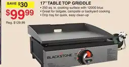 Dunham's Sports BLACKSTONE 17 TABLE TOP GRIDDLE offer