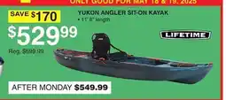 Dunham's Sports LIFETIME YUKON ANGLER SIT-ON KAYAK offer