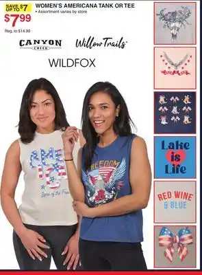 Dunham's Sports WOMEN'S AMERICANA TANK OR TEE offer