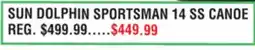 Dunham's Sports SUN DOLPHIN SPORTSMAN 14 SS CANOE offer