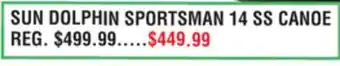 Dunham's Sports SUN DOLPHIN SPORTSMAN 14 SS CANOE offer
