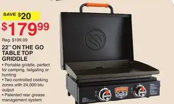Dunham's Sports 22 ON THE GO TABLE TOP GRIDDLE offer