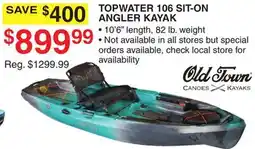 Dunham's Sports TOPWATER 106 SIT-ON ANGLER KAYAK offer