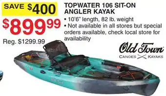 Dunham's Sports TOPWATER 106 SIT-ON ANGLER KAYAK offer