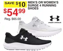 Dunham's Sports UNDER ARMOUR MEN'S OR WOMEN'S SURGE 4 RUNNING SHOES offer