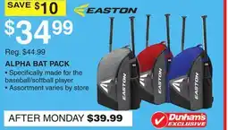Dunham's Sports EASTON ALPHA BAT PACK offer