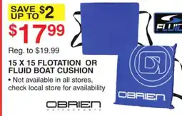 Dunham's Sports 15 X 15 FLOTATION OR FLUID BOAT CUSHION offer