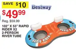 Dunham's Sports 102 X 53 RAPID RIDER X2 2-PERSON RIVER TUBE offer