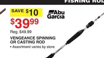 Dunham's Sports ABU GARCIA VENGEANCE SPINNING OR CASTING ROD offer