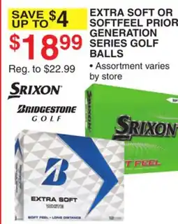 Dunham's Sports EXTRA SOFT OR SOFTFEEL PRIOR GENERATION SERIES GOLF BALLS offer