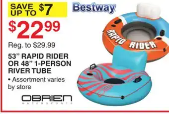 Dunham's Sports BESTWAY 53 RAPID RIDER OR 48 1-PERSON RIVER TUBE offer