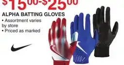 Dunham's Sports NIKE ALPHA BATTING GLOVES offer