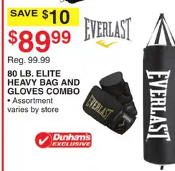 Dunham's Sports EVERLAST 80 LB. ELITE HEAVY BAG AND GLOVES COMBO offer