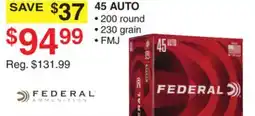 Dunham's Sports FEDERAL 45 AUTO AMMO offer