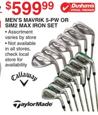 Dunham's Sports MEN'S MAVRIK 5-PW OR SIM2 MAX IRON SET offer