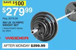 Dunham's Sports 300 LB. OLYMPIC WEIGHT SET offer