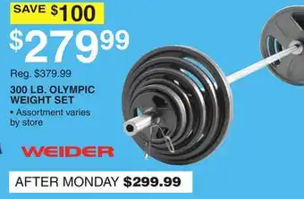 Dunham's Sports 300 LB. OLYMPIC WEIGHT SET offer
