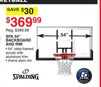 Dunham's Sports SFA 54 BACKBOARD AND RIM offer