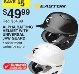 Dunham's Sports ALPHA BATTING HELMET WITH UNIVERSAL JAW GUARD offer